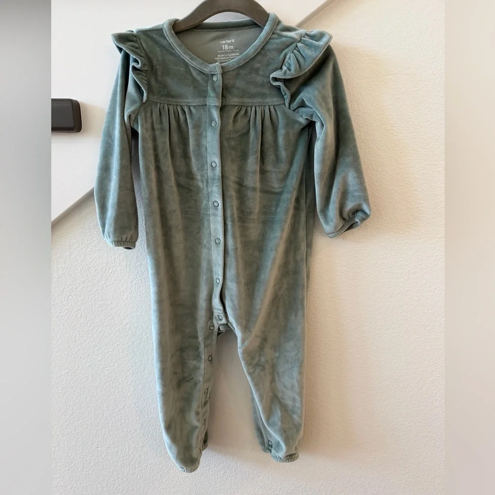 NWOT Carter's Soft Teal Cozy Footie